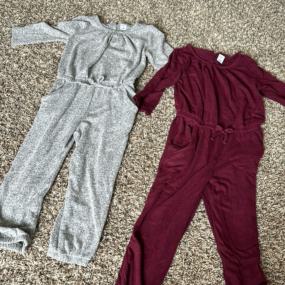 2 long sleeve old navy rompers-both size 4